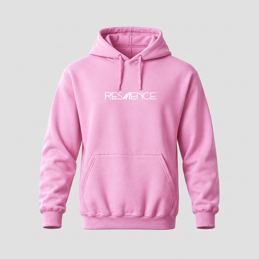 Lichtroze hoodie met witte print