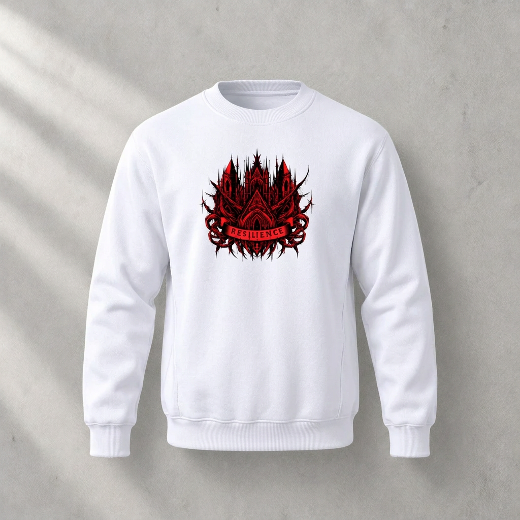 Witte Gothic-sweater met print op de voorkant