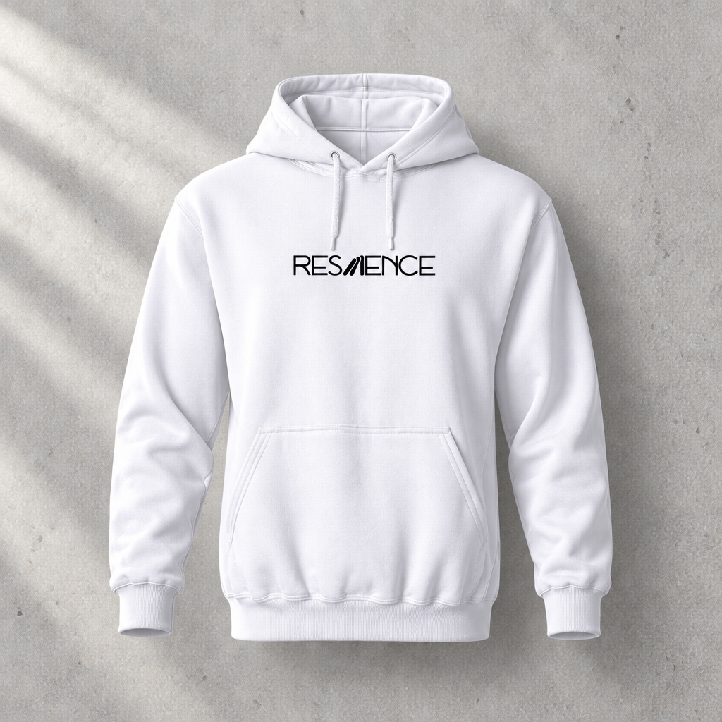 Witte hoodie met zwarte print