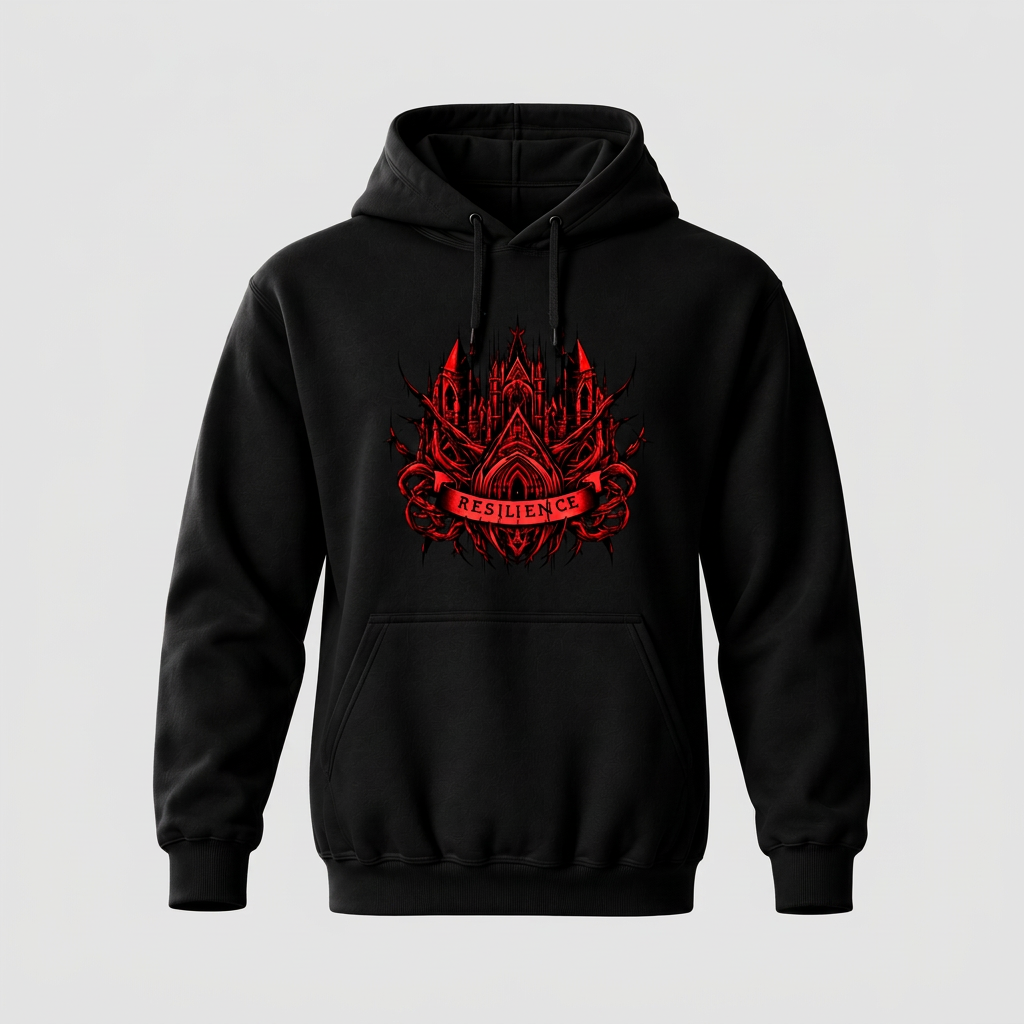 Zwarte hoodie Gothic